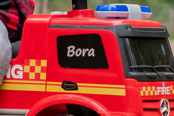 Naamsticker wit Bandits truck