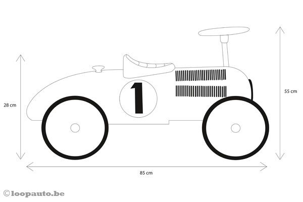 Het formaat van de Lila Shadow Racer.