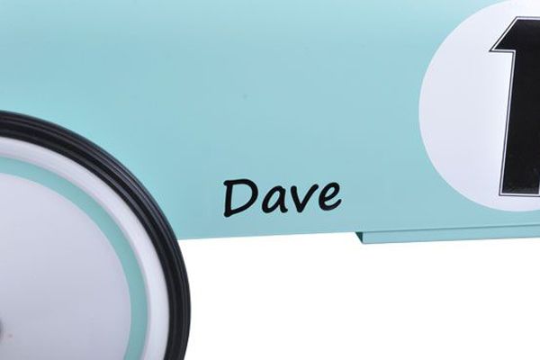 Naamsticker zwart voor de Retro Roller mint groen.